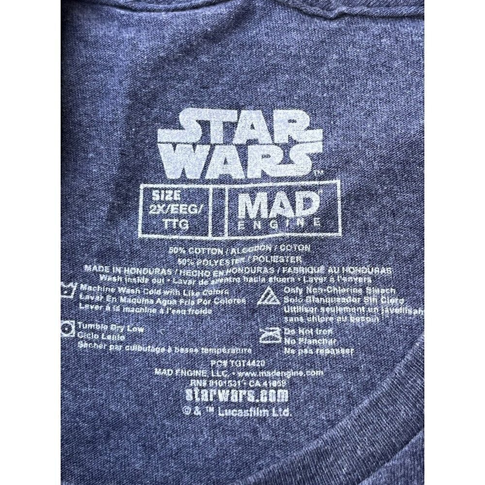 Star Wars The Mandalorian Mens T Shirt Size XL Blue Mad Engine Boba Fett - Picture 4 of 14
